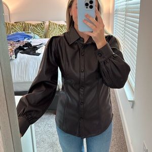 Leather Button Down